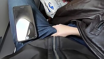 Blowjob And Handjob On A Public Airplane