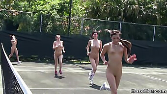 College Coed Hazing In A Lesbian Tennis Game