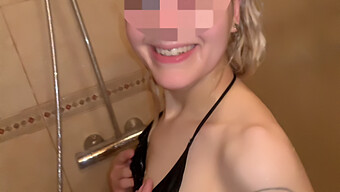 18+ Teen Blonde Tiktok Girl Gets An Anal Pounding In The Shower