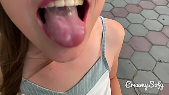 Big Cock Blowjob In Public By Amateur Girlfriend