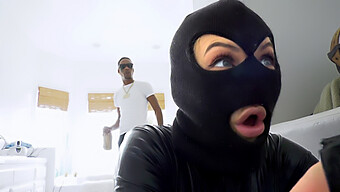 Blonde Busty Thief Adira Allure Gets Gang Banged By Three Big Black Cocks