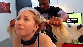 Bdsm Interracial: Chica Blanca Recibe Una Fuerte Nalgada