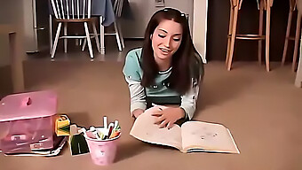 Chloe 18, A Horny Brunette, Plays With Crayons And Her Tight Pussy