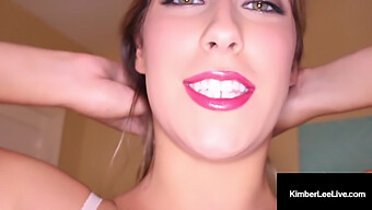 Kimber Lee Sucks A Throbbing Penis With Her Luscious Lips