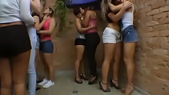 Lesbian Kissing: Karina Cruel And Her Girlfriends