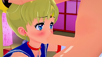 La Studentessa Ispirata A Sailor Moon Fa Un Pompino Appassionato In Un Hentai 3d