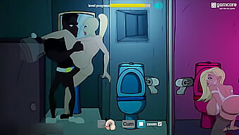 Cartoon Sex Animation Of A Man Fucking A Prostitute Anally In A Club Bathroom