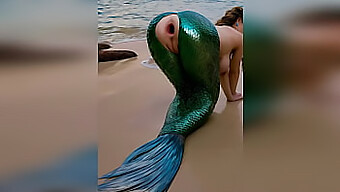 A Stranger Penetrates The Mermaid Vigorously On The Beach, Causing Her Delicate Anus To Gape Widely In Outdoor Anal Encounter - Ai-Generated Porn